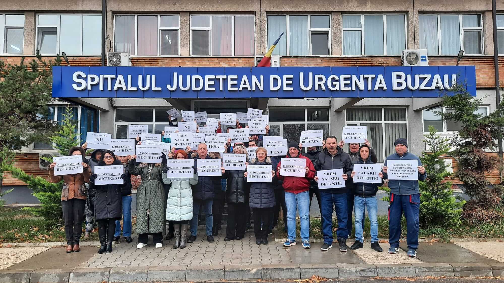 Continuă protestul la S.J.U. Buzău al personalului TESA